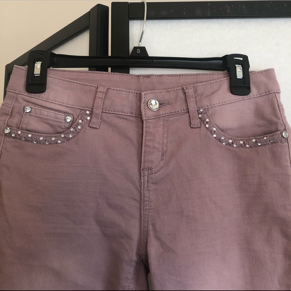Mauve Embellished Jeans